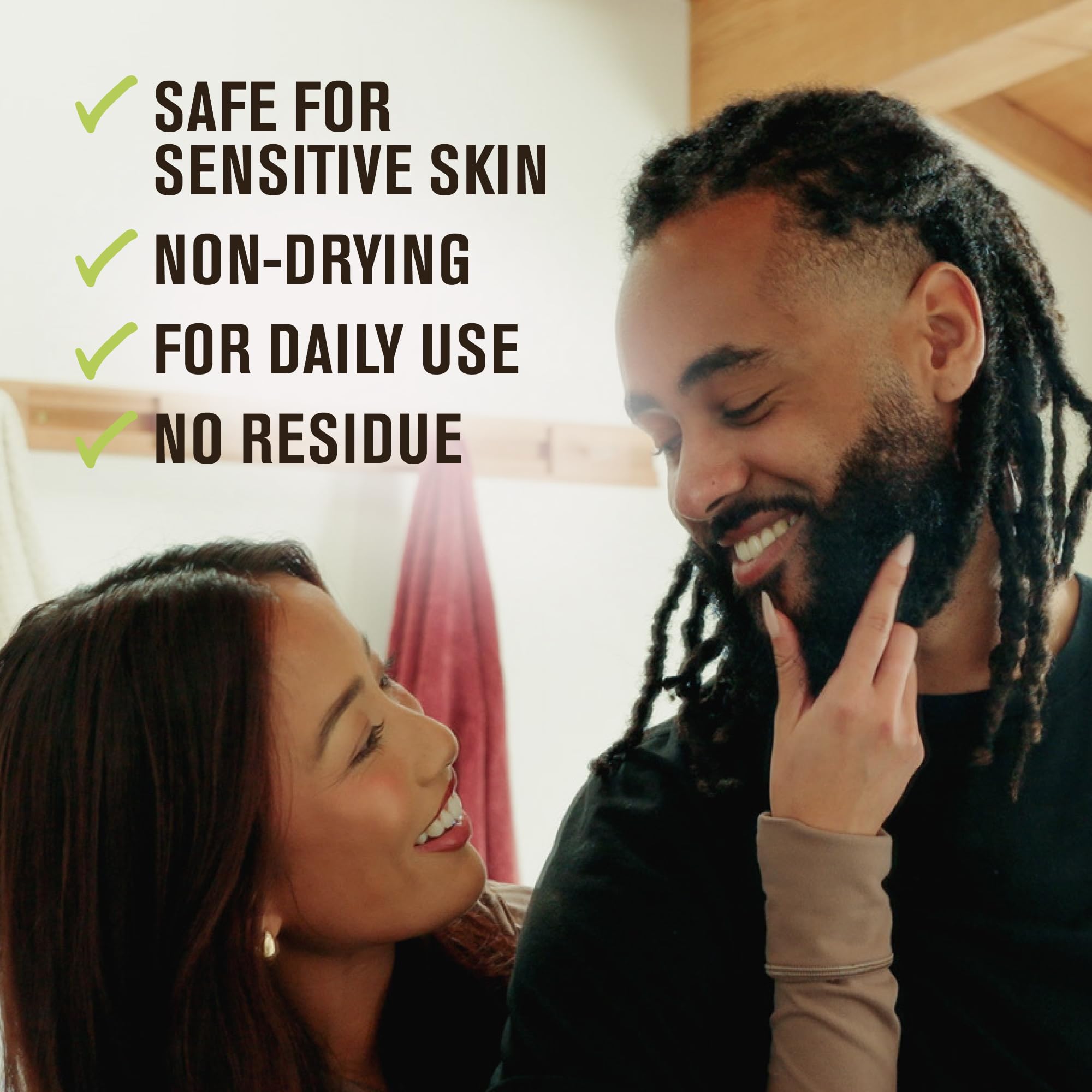Hand lathering Every Man Jack unscented wash for beard and face