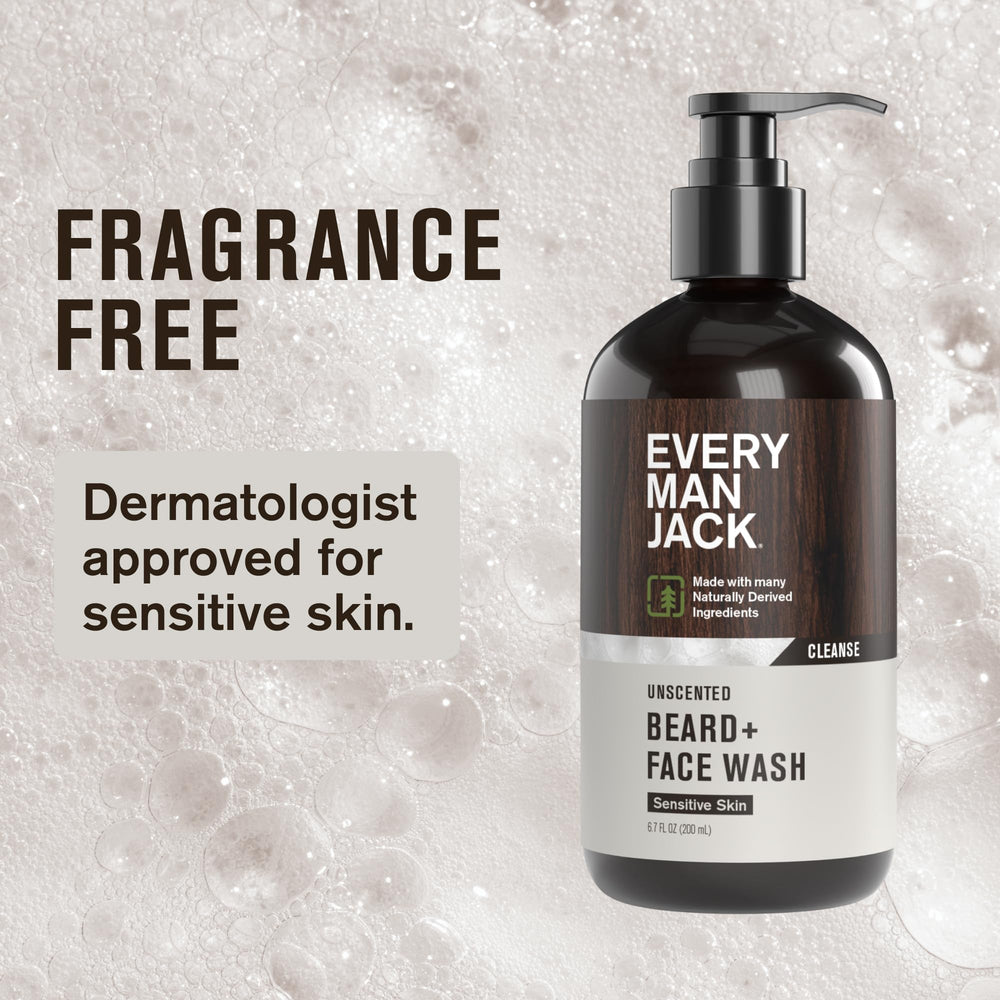 Front of Every Man Jack unscented beard and face wash pack