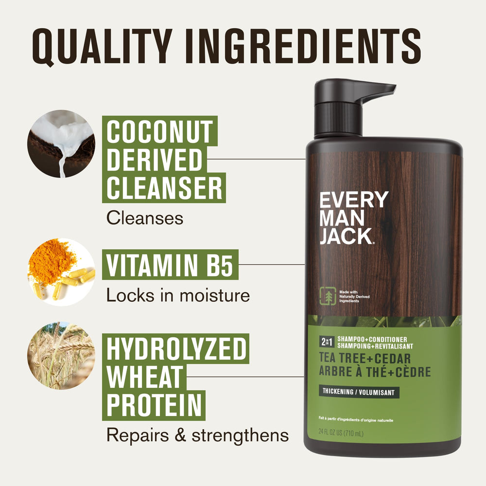 Every Man Jack volumen natural para cabello con cada uso.