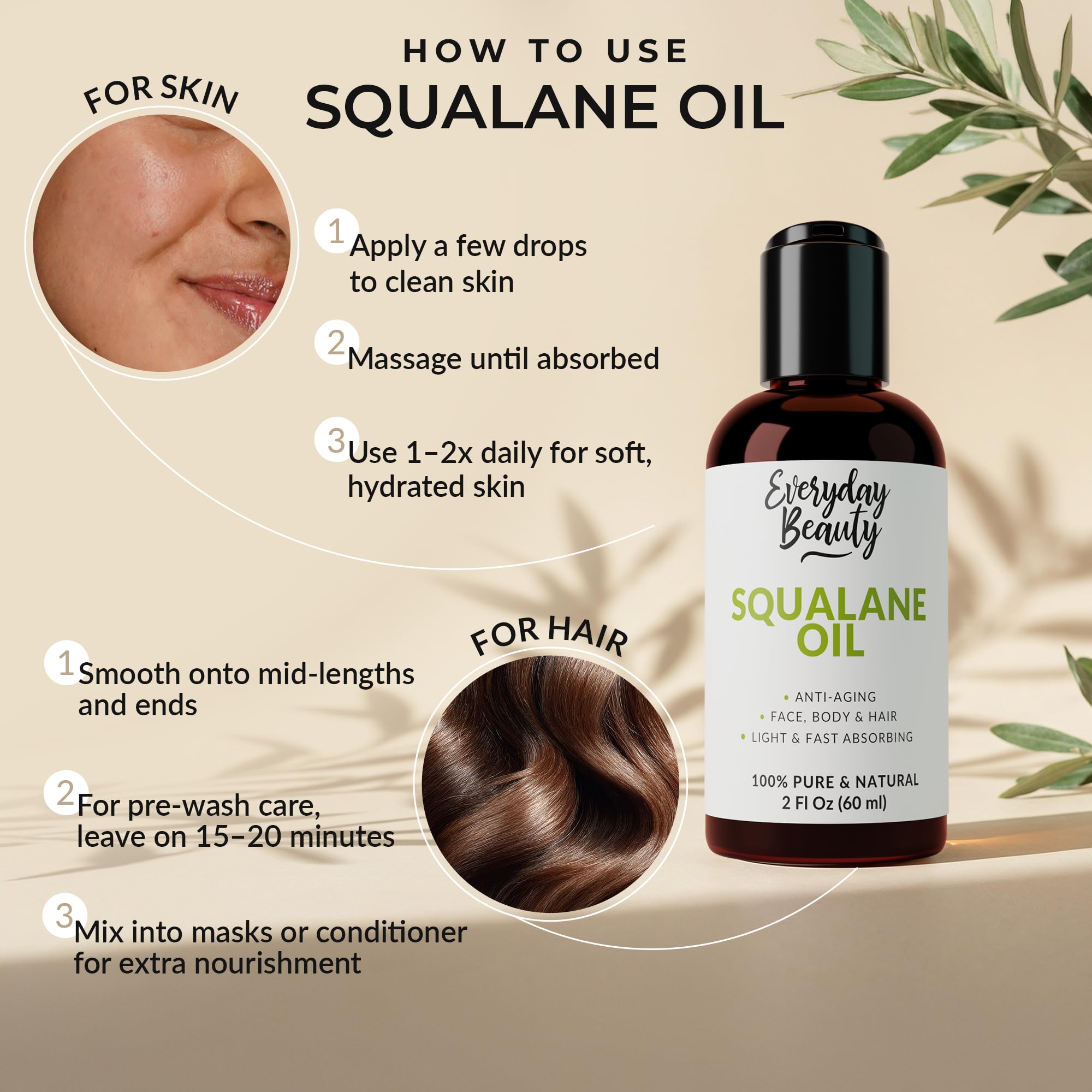 Propiedad antioxidante del aceite escualano Everyday Beauty para protección.