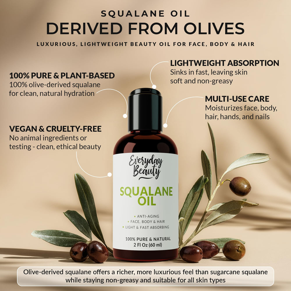 Aplicación facial con aceite escualano de Everyday Beauty para mayor suavidad.