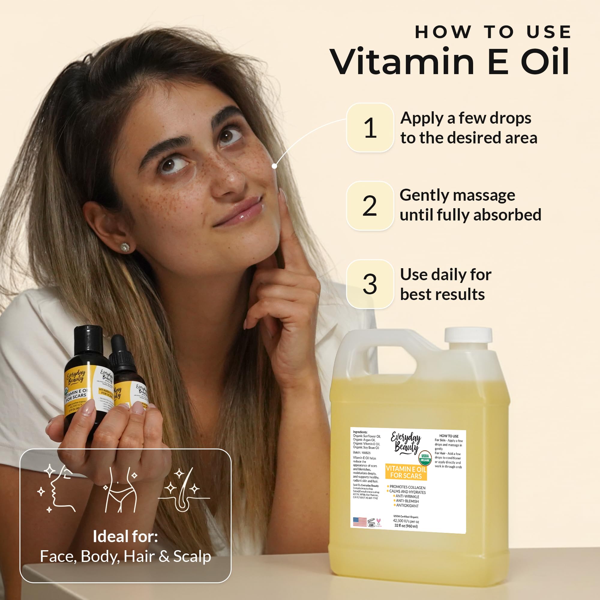 Everyday Beauty BPA-free sealed bottle ensures freshness and safety
