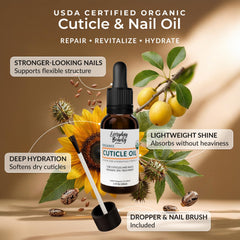 Everyday Beauty Cuticle Oil brush application for precise moisture at nails.