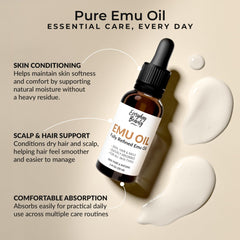 Close up of Everyday Beauty Emu Oil dropper for precise facial and hair application