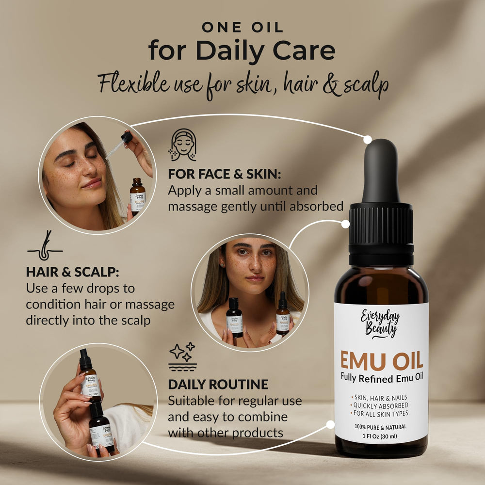 Emu Oil on skin and hands demonstrating versatile moisturizing use