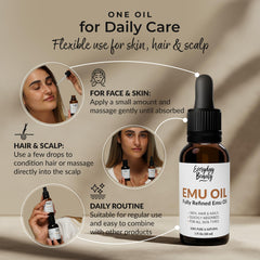 Emu Oil on skin and hands demonstrating versatile moisturizing use