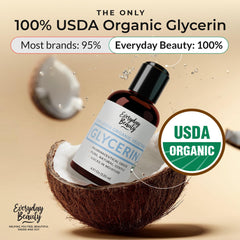 Everyday Beauty Glicerina Orgánica para el cabello, brillo ligero y manejo suave.