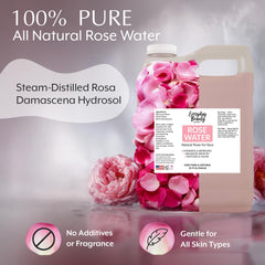 Everyday Beauty Rose Water Toner pour illustrating soothing mist after cleansing.