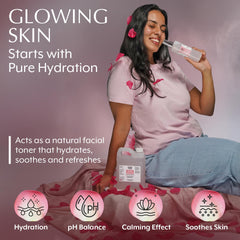 Everyday Beauty Rose Water Toner ingredients label highlights vegan, all-natural formula.