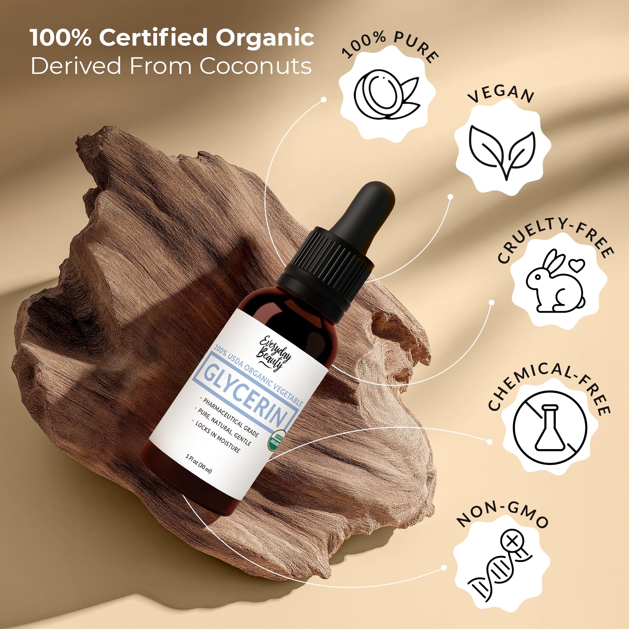 Everyday Beauty USDA-certified palm-oil free label signals sustainable sourcing.