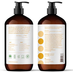 Everyone 2in1 lotion bottle side label highlights ingredients and clean beauty promise.