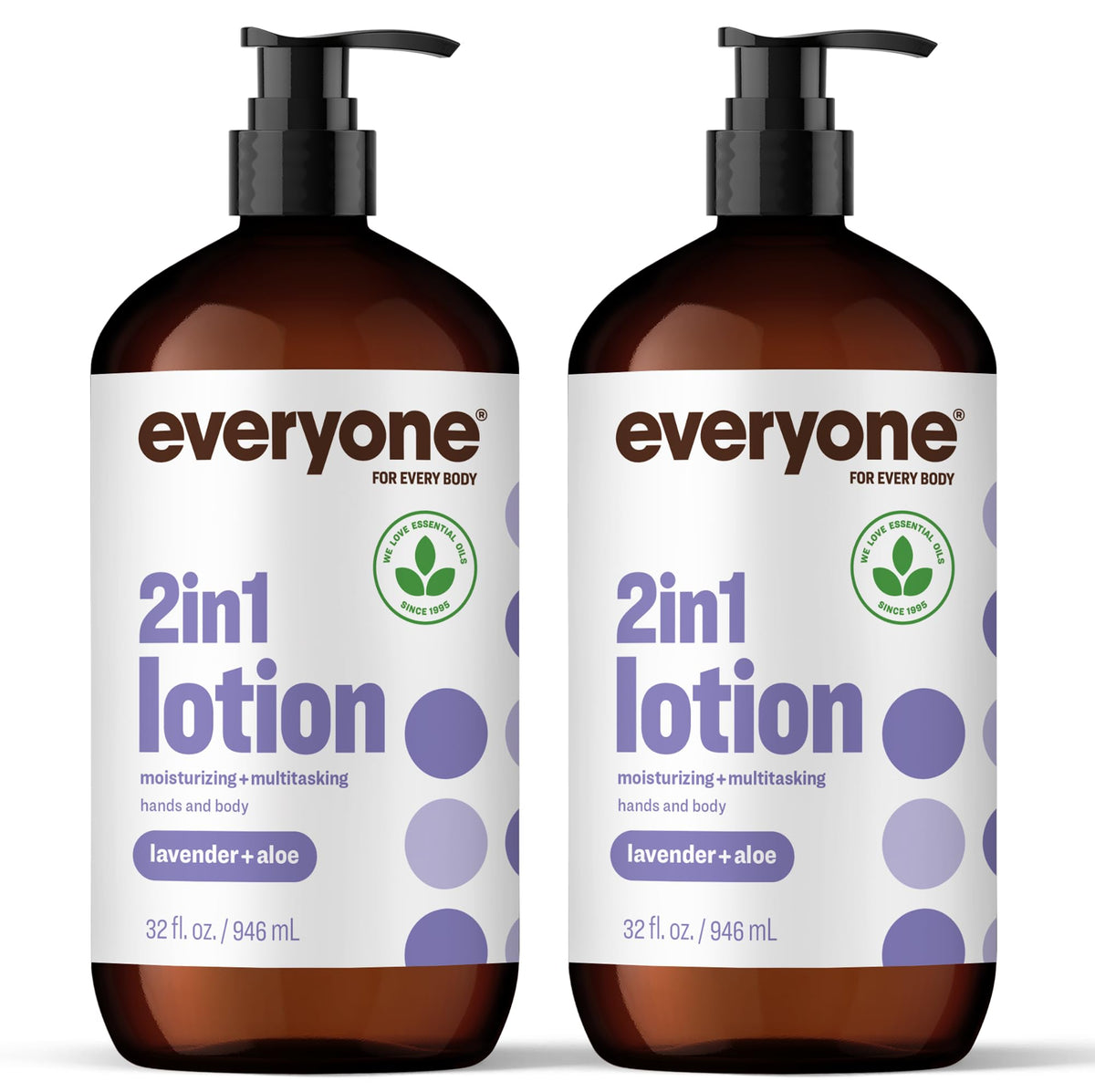 Everyone 2in1 lotion hands and body pack of two 32oz bottles for daily moisture.