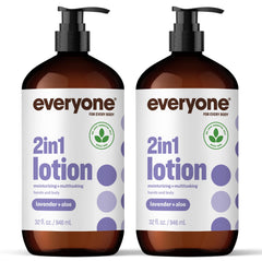 Everyone 2in1 lotion hands and body pack of two 32oz bottles for daily moisture.
