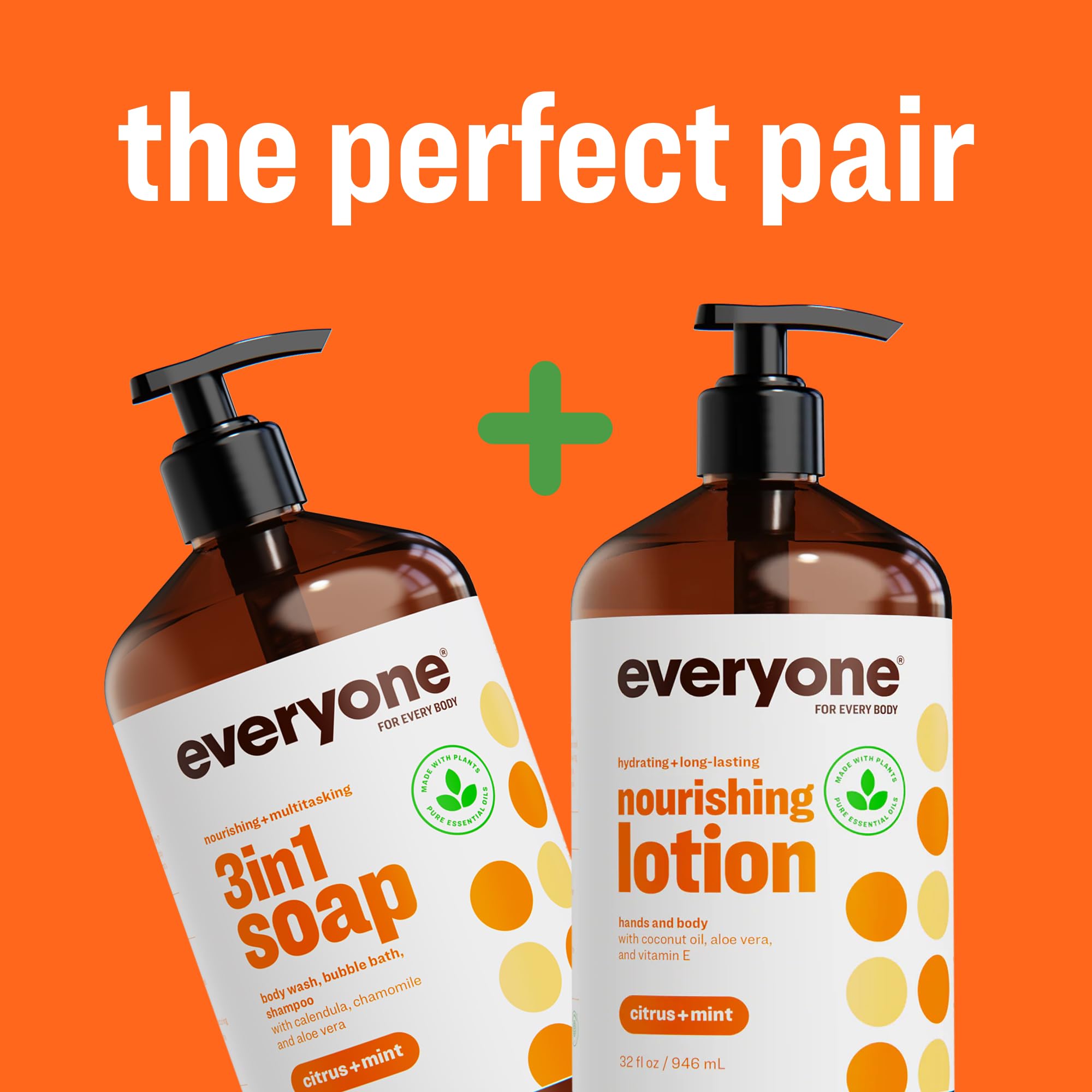 Everyone 2in1 lotion packaging made from 100% recycled plastic