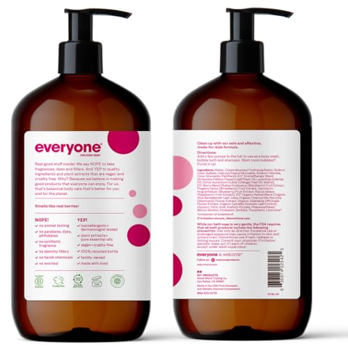 Everyone 3 en 1 Berry Blast: espuma abundante para baño lúdico.
