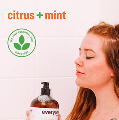 Everyone 3in1 Citrus and Mint bubble bath for a soothing soak.