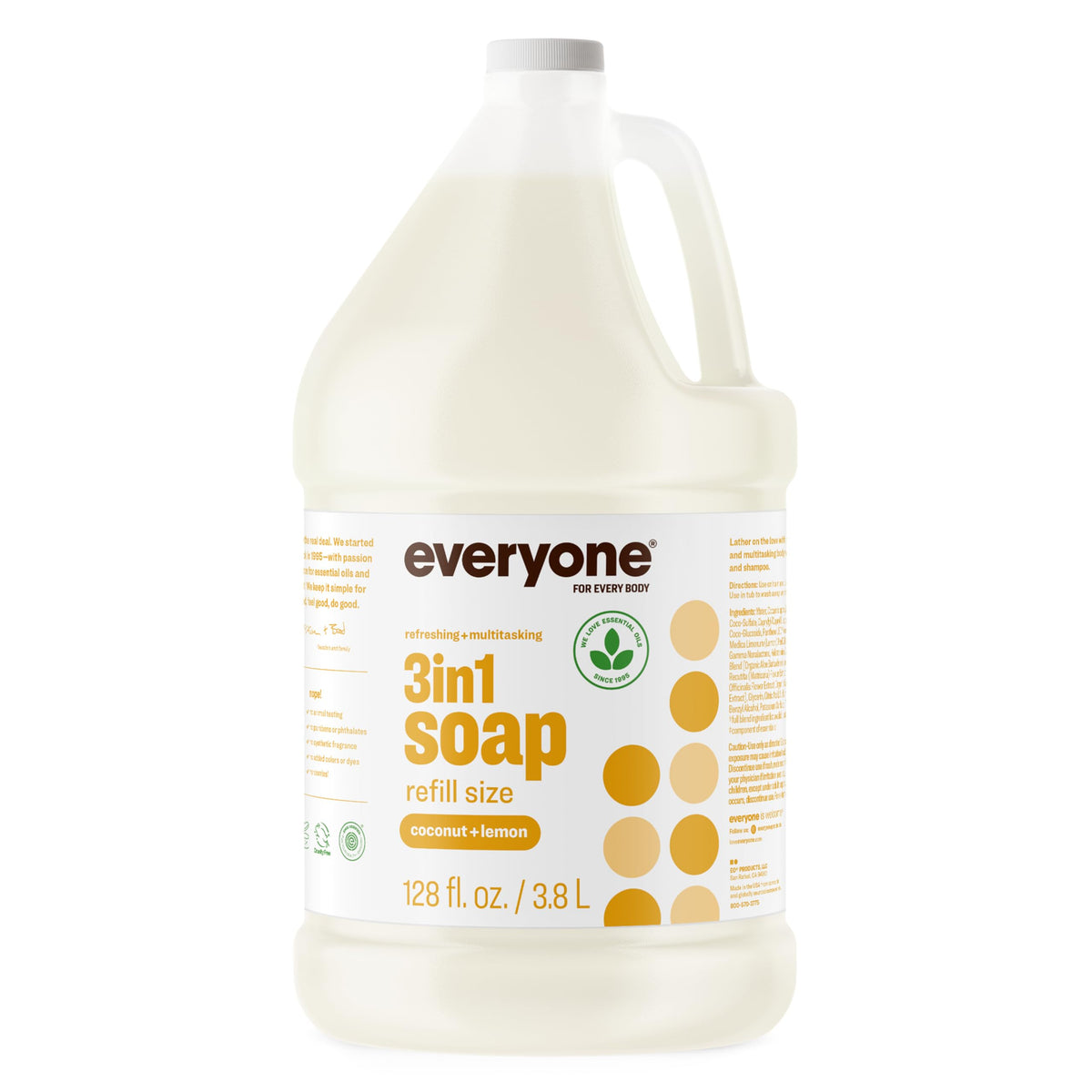 Everyone 3in1 Coconut Lemon bottle on shelf demonstrates eco-friendly packaging.