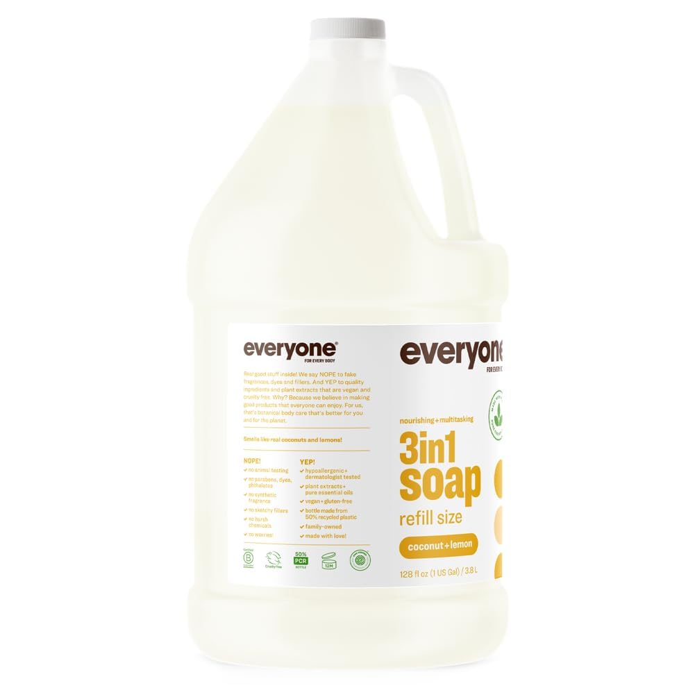 Everyone 3in1 gallon jug emphasizes value and long-lasting use.