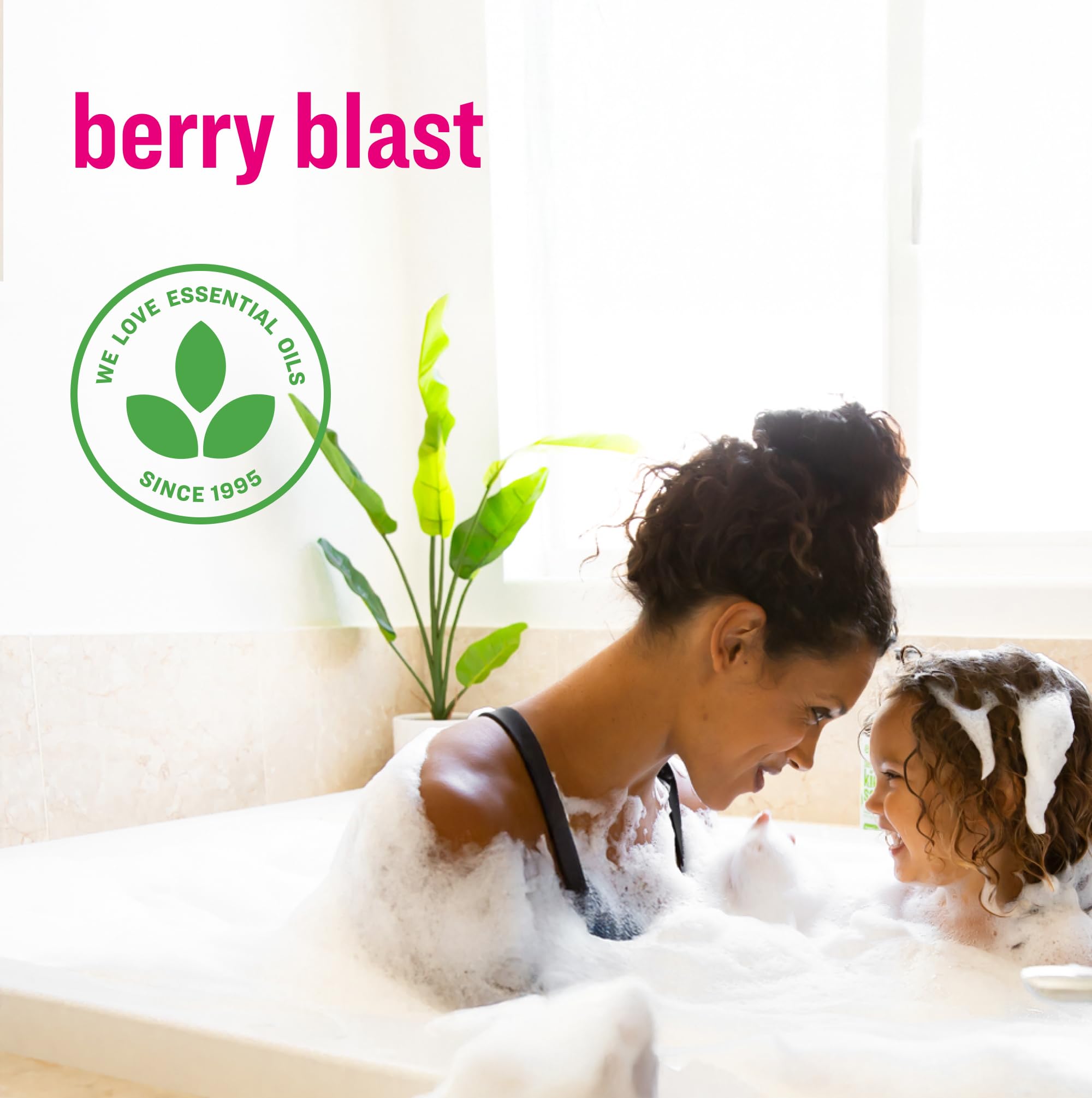 Two 32 oz Berry Blast bottles packaged in recycled plastic for sustainability.