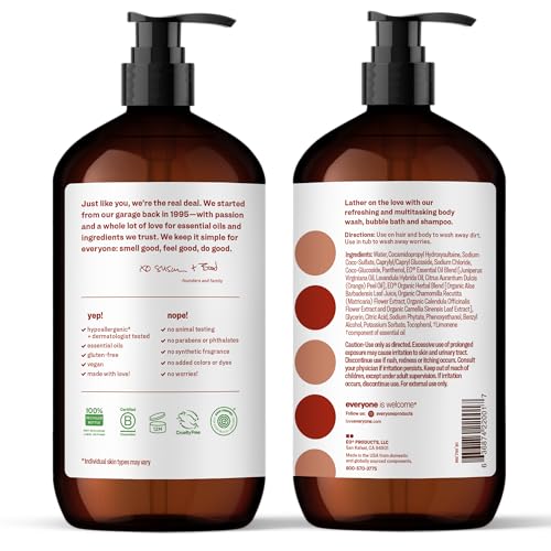 Everyone 3-in-1 Cedar and Citrus shampoo-use bottle for clean hair.