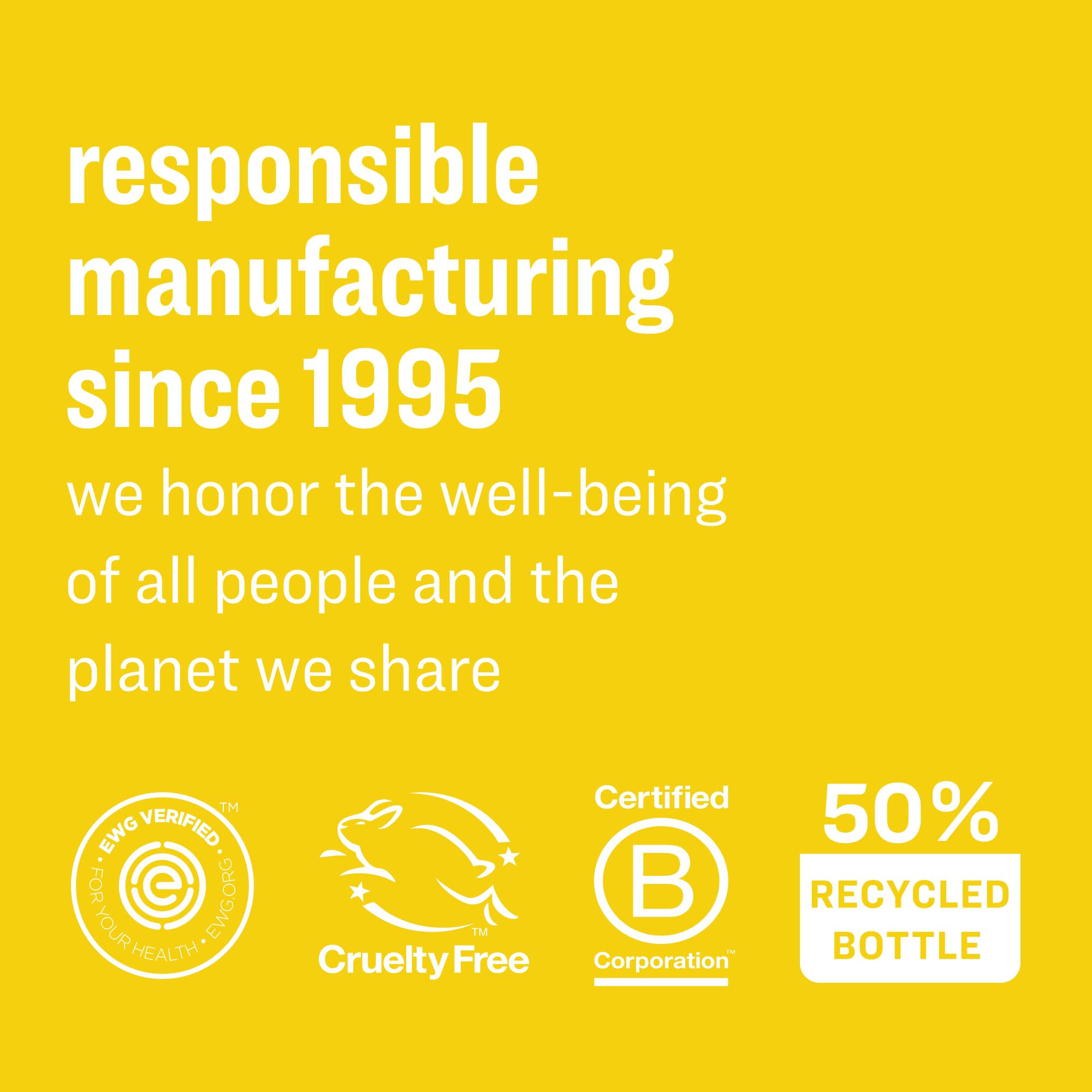 Bottle made from 50 percent recycled plastic reduces environmental impact during use.