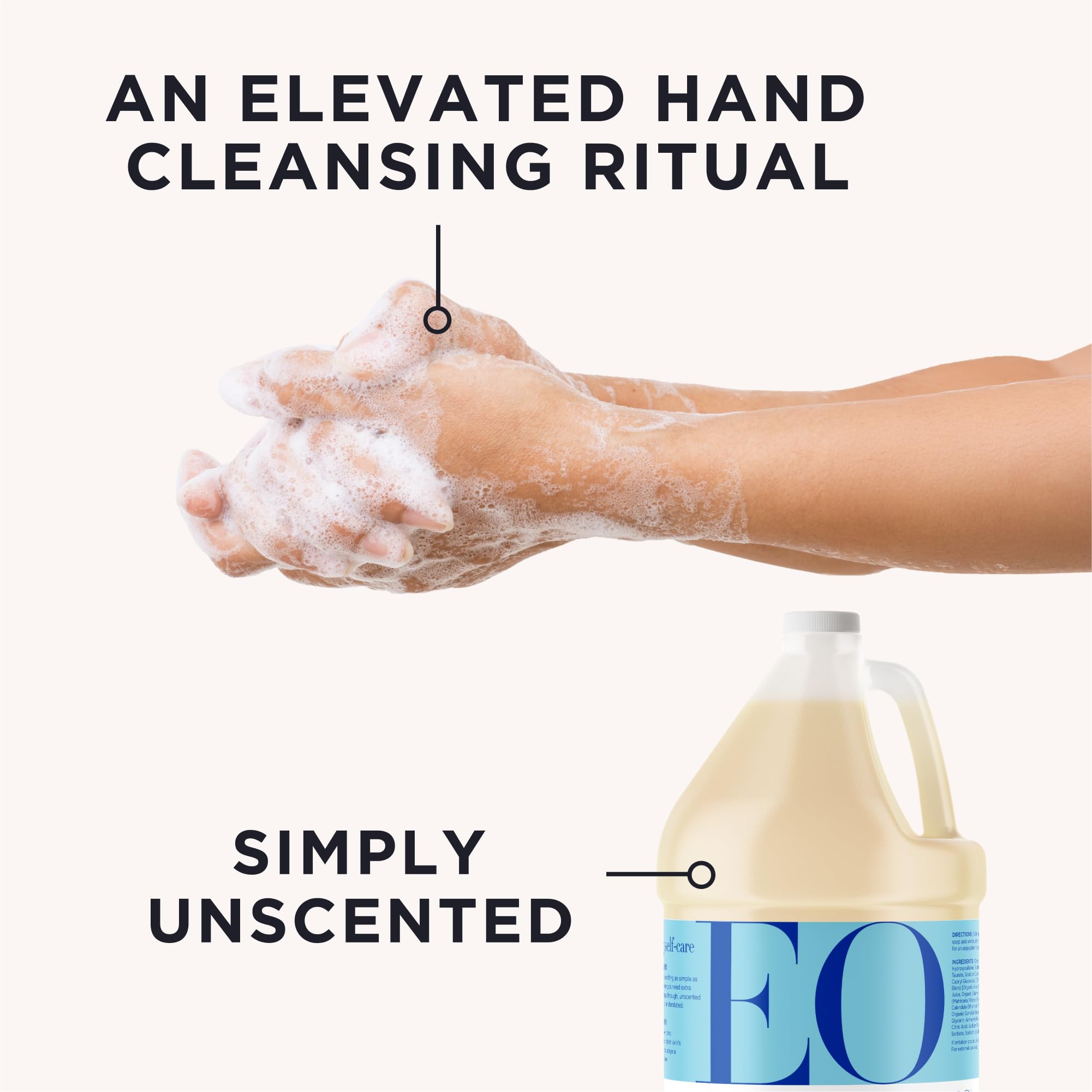 Everyone EO refill bottle being poured into a dispenser