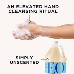 Everyone EO refill bottle being poured into a dispenser