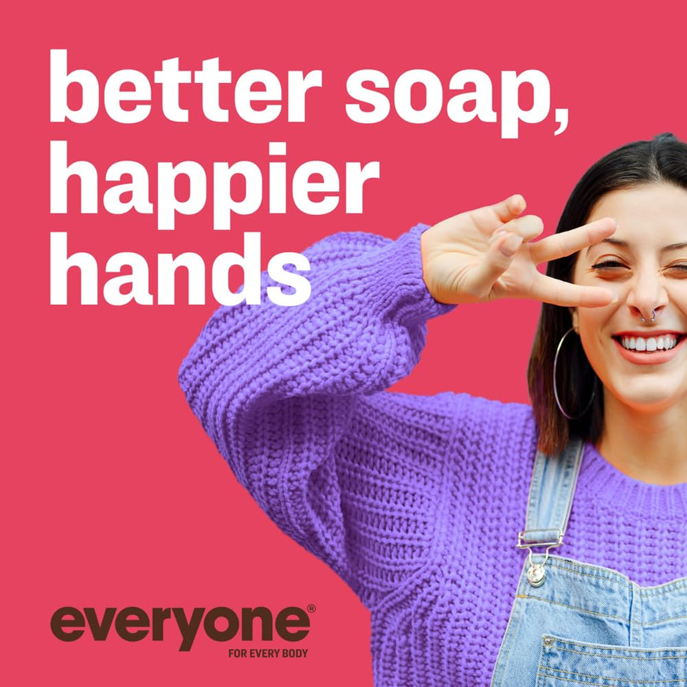Everyone Hand Soap Ruby Grapefruit label shows vibrant citrus scent and skin friendly formula