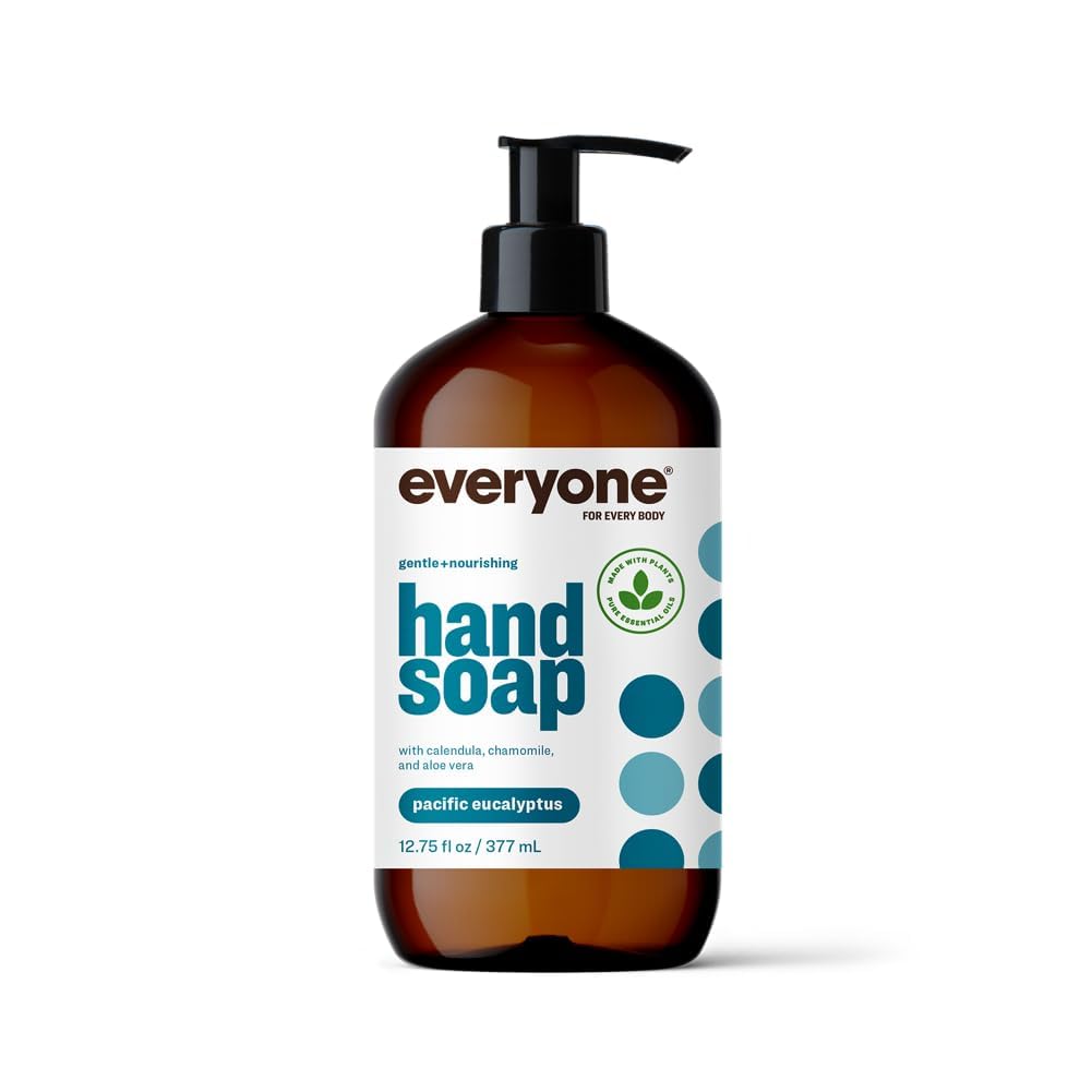 Everyone Liquid Hand Soap Pacific Eucalyptus bottle on sink for gentle cleansing