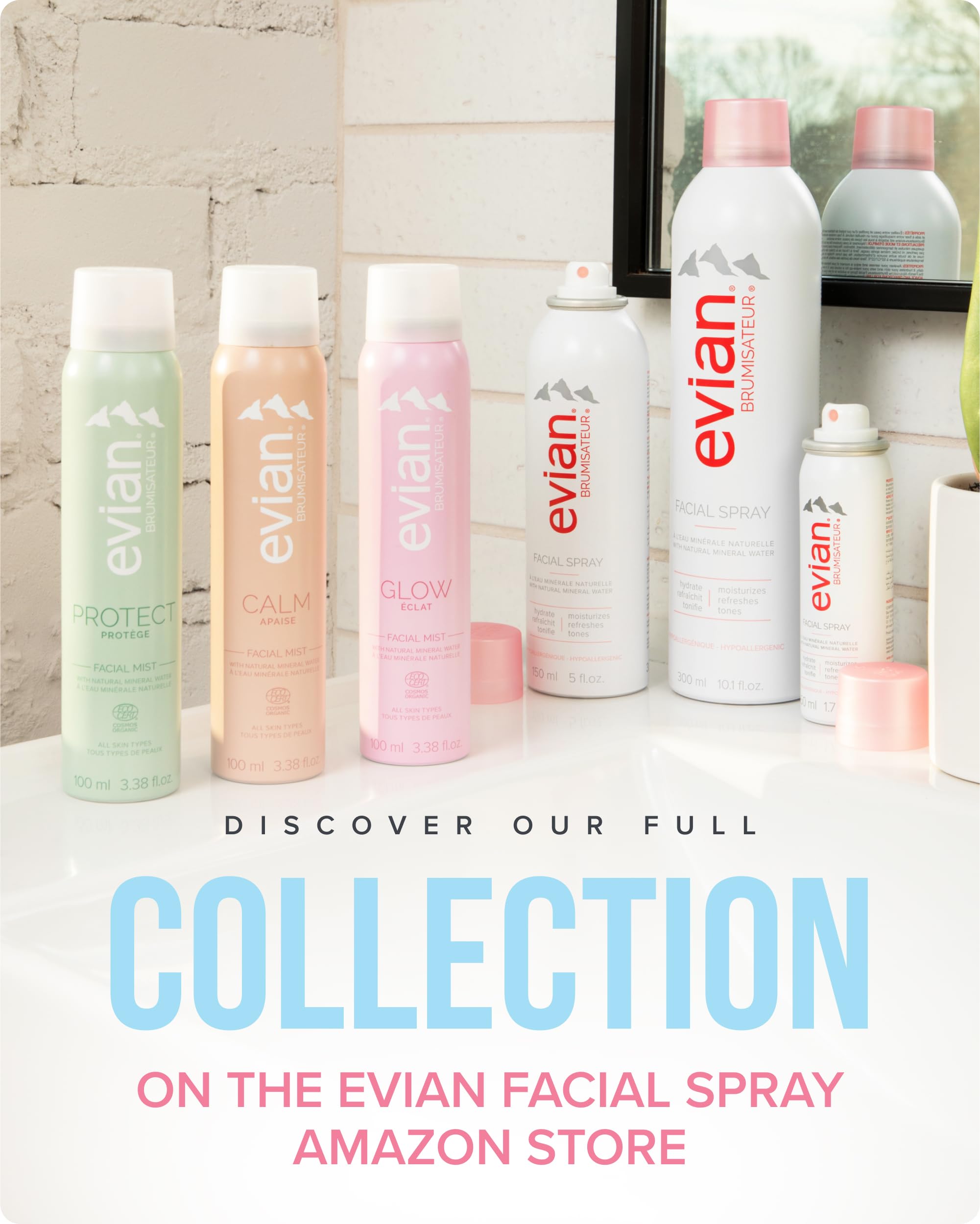 Envase anti-fugas Evian, ideal para viaje y mochila