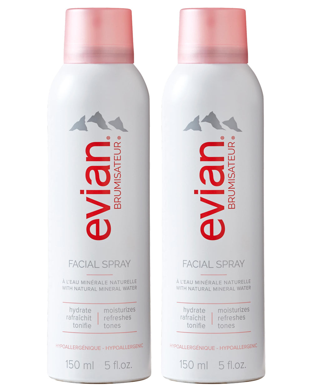 Evian Facial Spray bottle closeup for refreshing skin throughout the day.