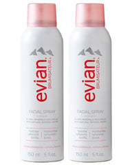 Evian Facial Spray bottle closeup for refreshing skin throughout the day.