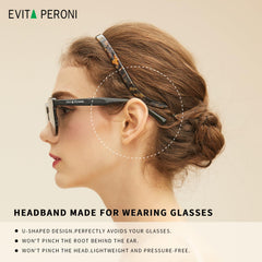 EVITA PERONI elastic acetate resin material offers flexible, durable fit