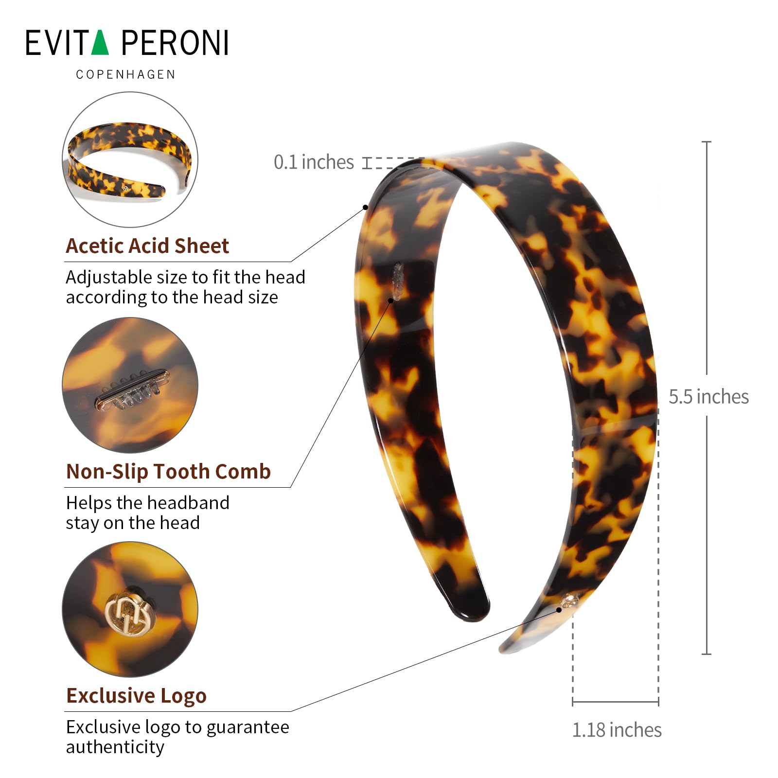 EVITA PERONI headband made of lightweight, flexible material for all-day wear
