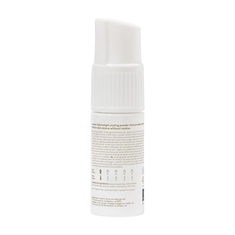 EVO Haze powder dispensing pump enables even distribution for targeted styling.