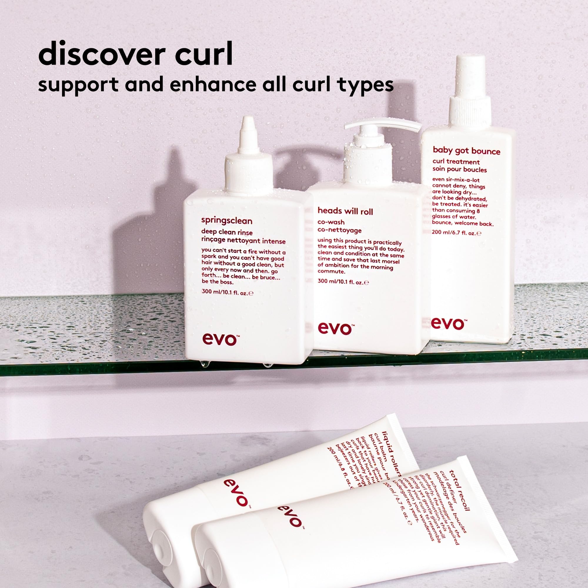 EVO Liquid Rollers Curl Defining Balm swatch shows creamy texture