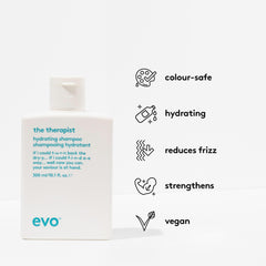 EVO The Therapist color protection shot preserves vibrancy and smooths strands.