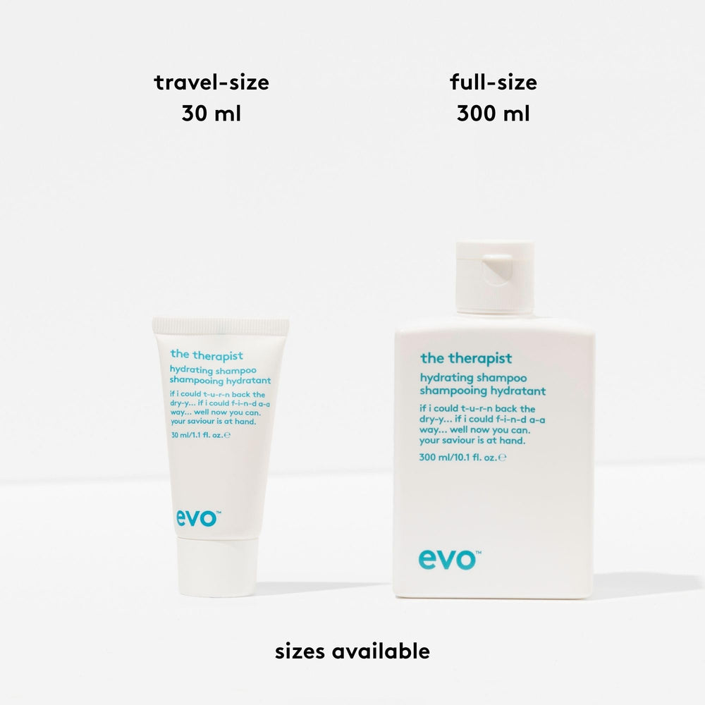 EVO The Therapist softens hair and adds natural shine to strands.
