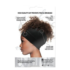Evolve Satin Pineapple Cap showing frizz prevention during sleep