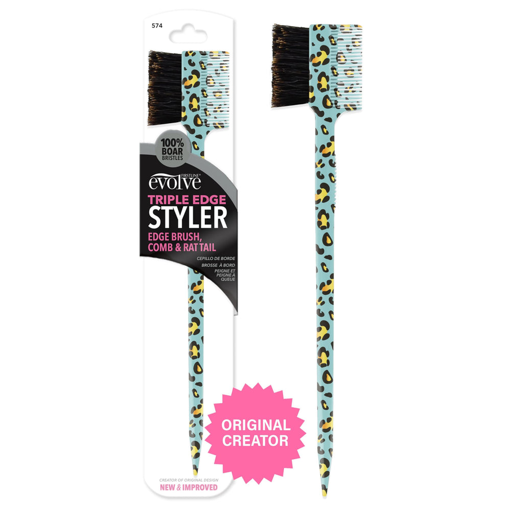 Evolve Triple Edge Styler Brush fine-tooth comb shapes edges precisely.