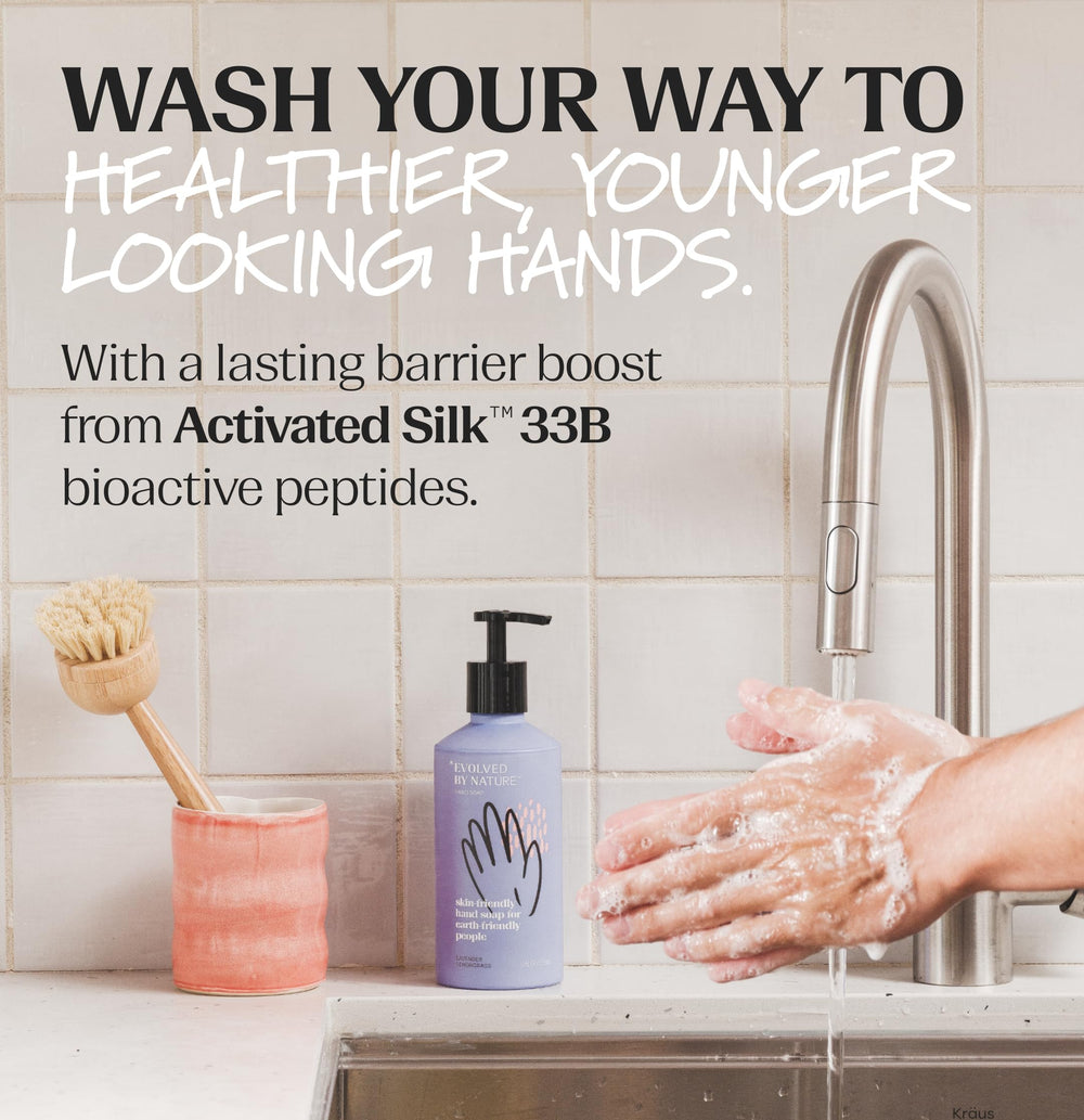 Evolved by Nature biodegradable formula supports gentle cleansing with natural ingredients.