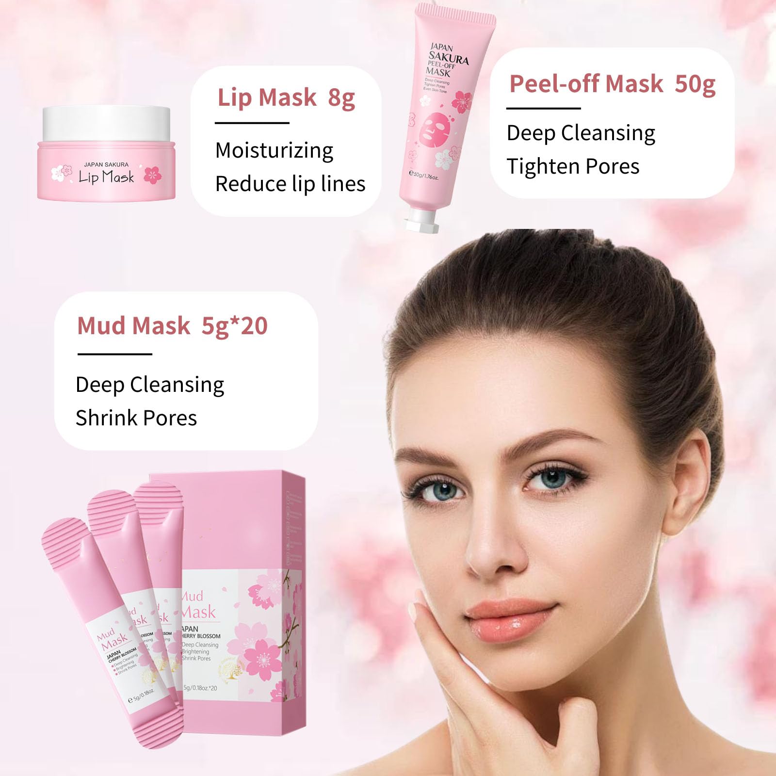 Evolvique Sakura Mud Mask for detoxifying skin and brightening tone