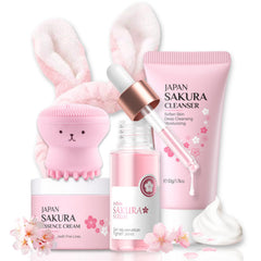 Evolvique Sakura kit cuidado facial: vista del set completo para uso diario
