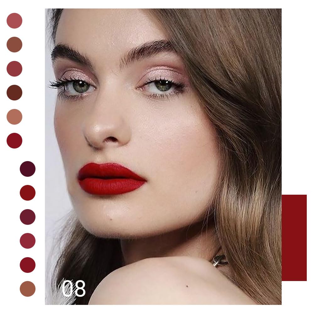 evpct twelve-color matte lipstick palette showcases versatile shades