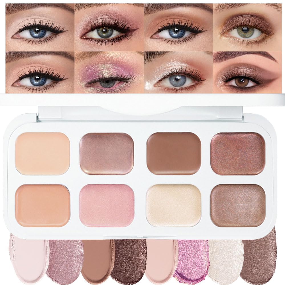 evpct 8 colors cream eye shadow palette front view showing versatile looks