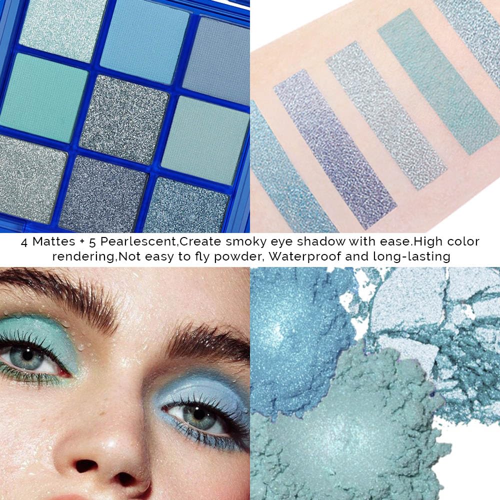 evpct baby sky navy blue eyeshadow palette with matte shade for soft daytime looks