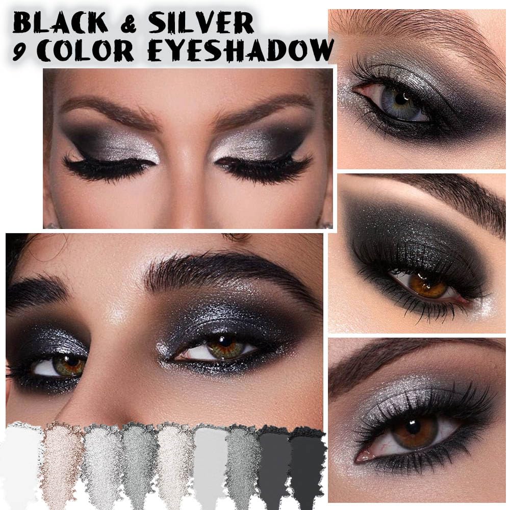 evpct black smokey grey silver glitter shades deliver bold, high-pigment color.