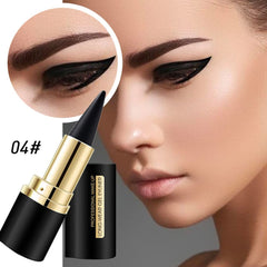 evpct cream eyeliner swatch on skin reveals rich black color for strong definition.