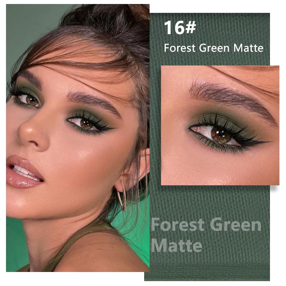 evpct dark green matte shadows deliver velvety finish for seamless blending.