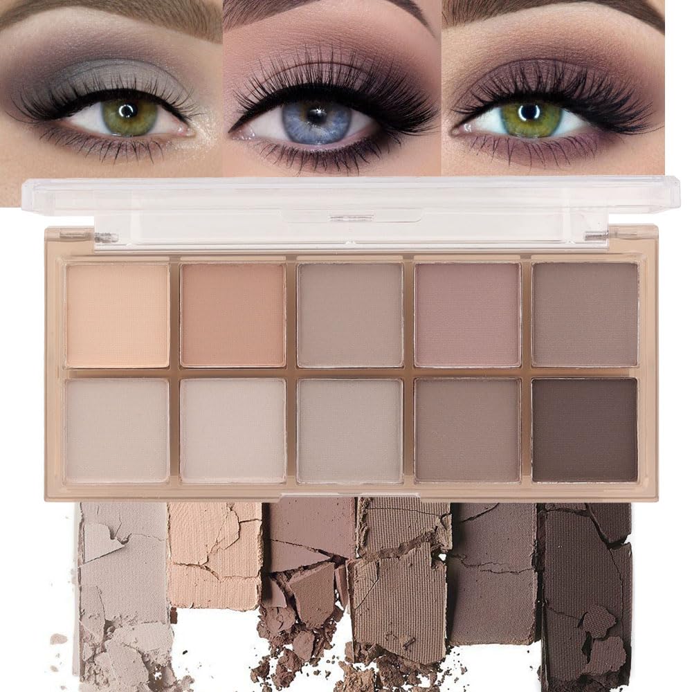 evpct paleta de sombras diez colores, acabado mate nude para un look diario